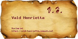 Vald Henrietta névjegykártya